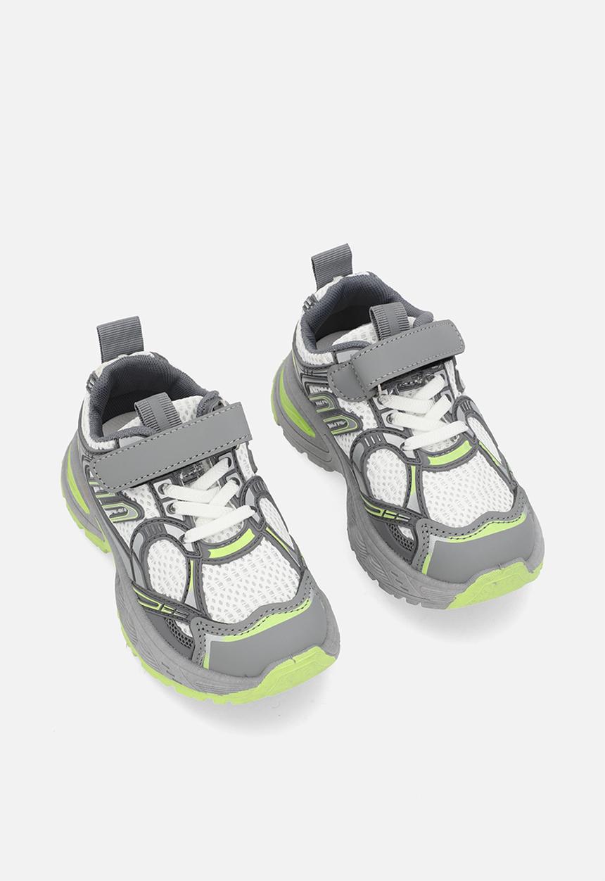 Pop Candy - Lace & velcro sneaker-grey & green