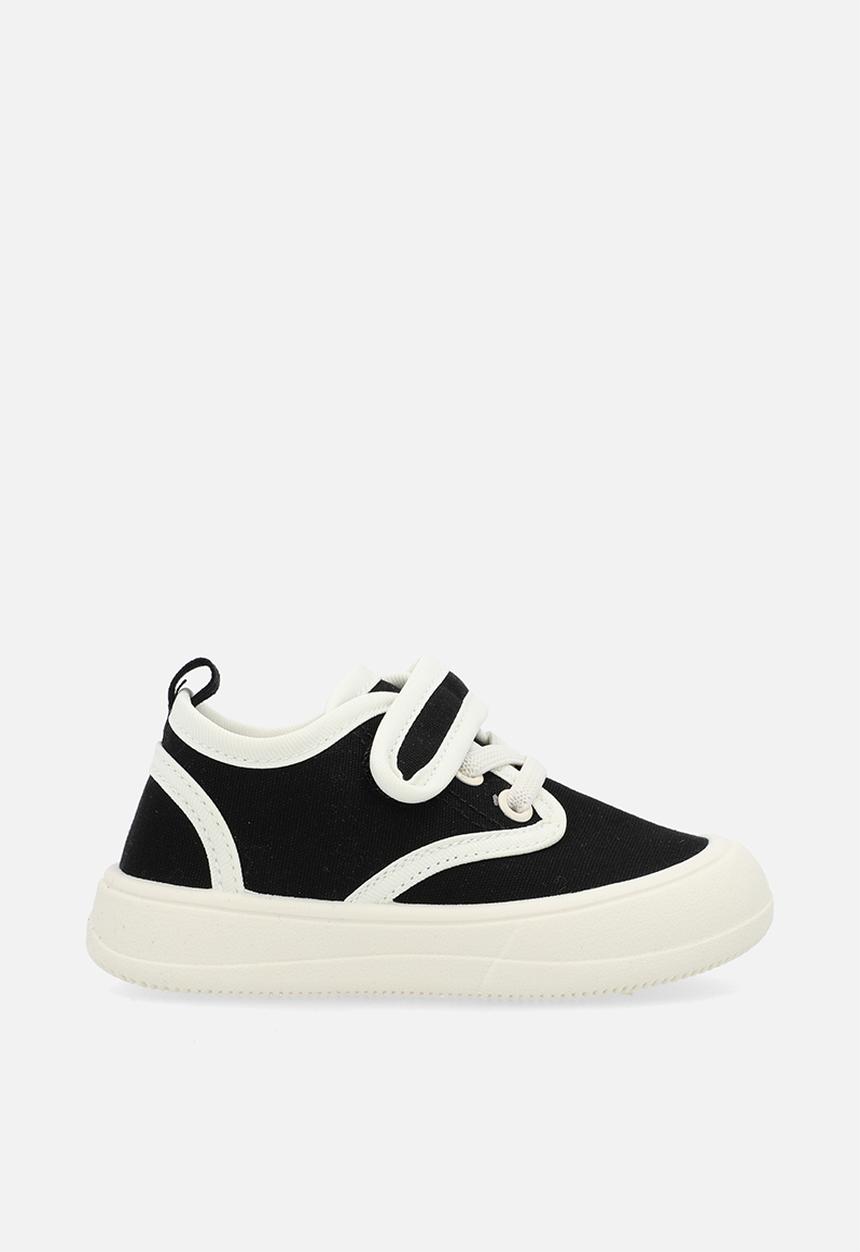 Pop Candy - Contrast veclcro strap sneakers - black & white