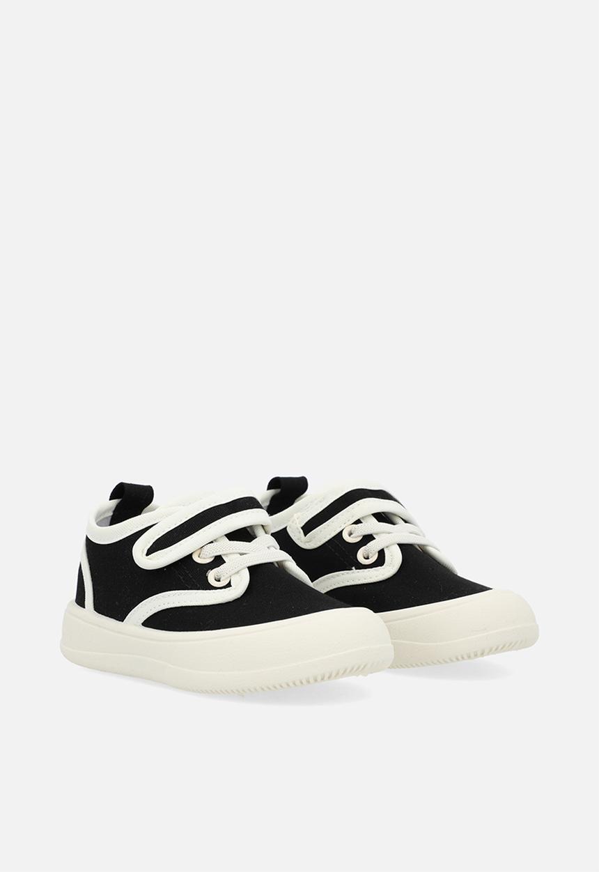 Pop Candy - Contrast veclcro strap sneakers - black & white