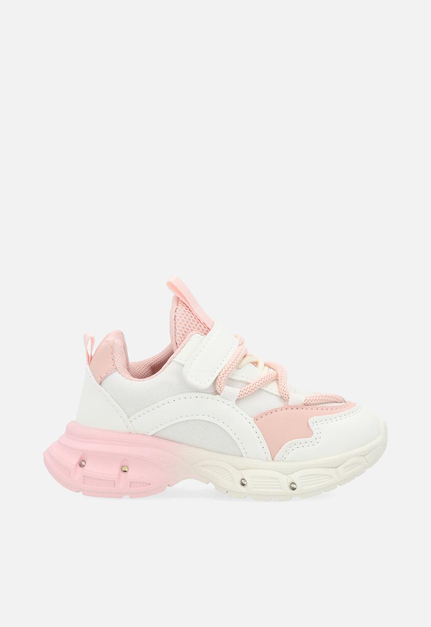 Pop Candy - Lace & velcro sneaker-pink & white