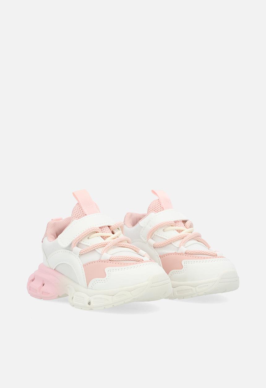 Pop Candy - Lace & velcro sneaker-pink & white