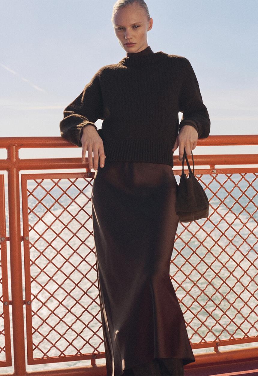 MANGO - Skirt mia2 - dark brown