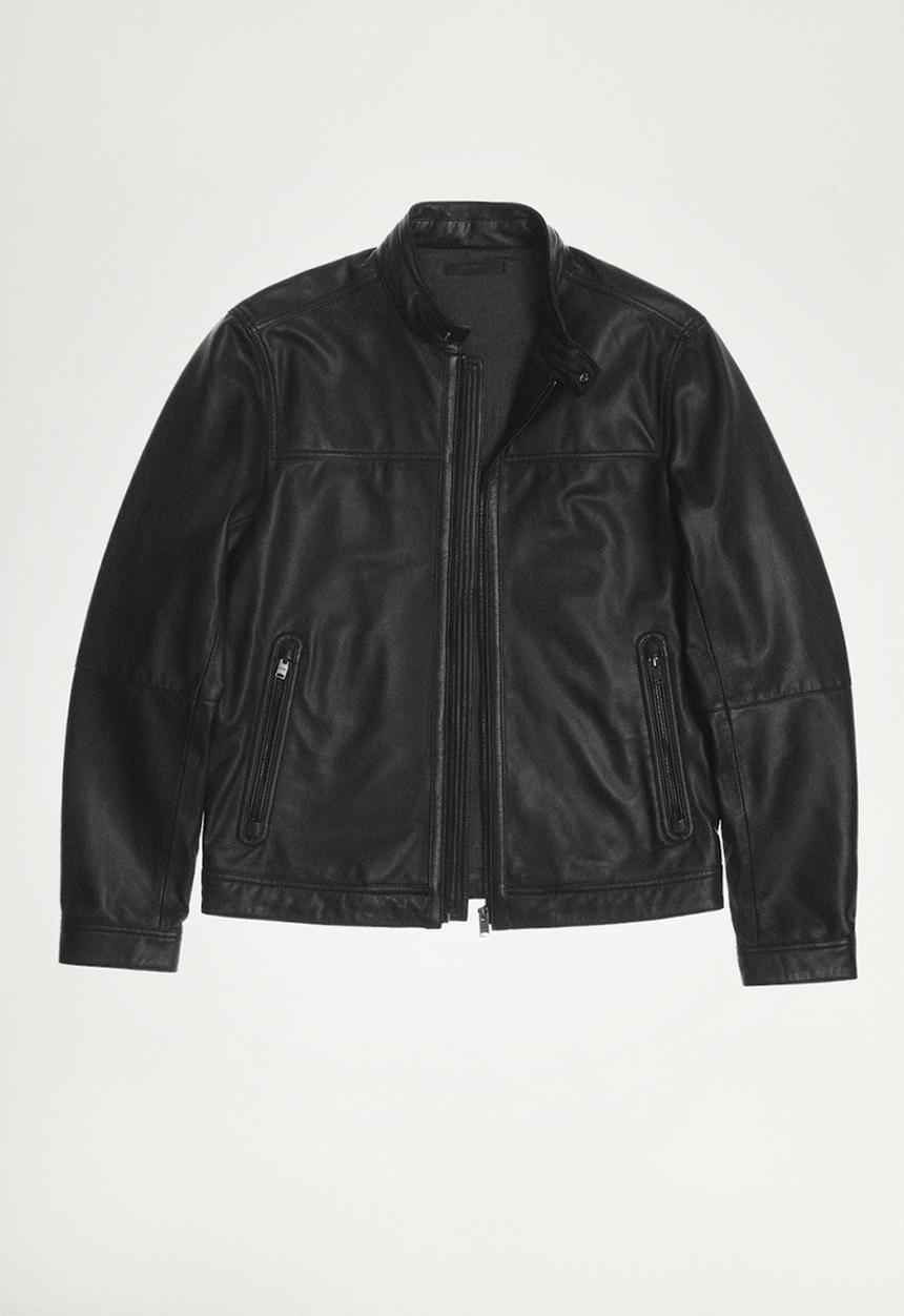 MANGO - Apollo Nappa Leather biker jacket - black