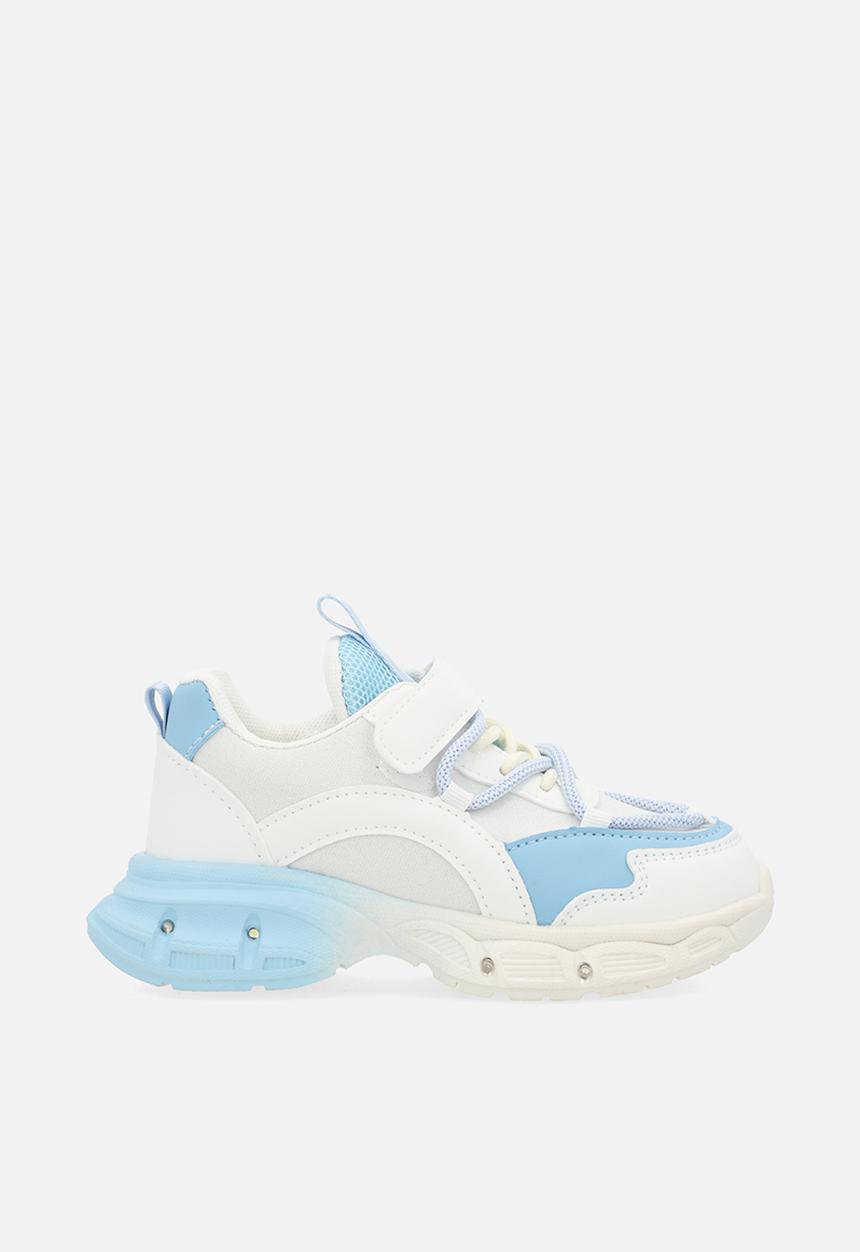 Pop Candy - Lace & velcro sneaker-white & blue