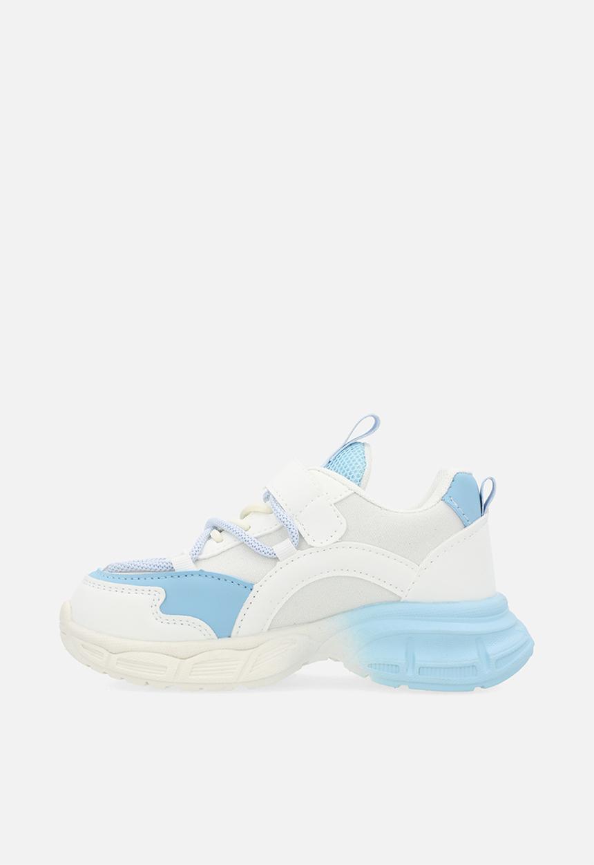 Pop Candy - Lace & velcro sneaker-white & blue