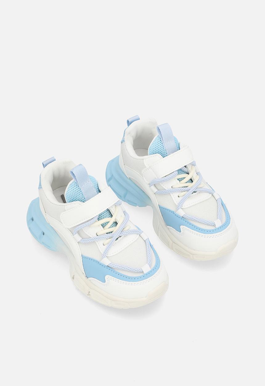 Pop Candy - Lace & velcro sneaker-white & blue