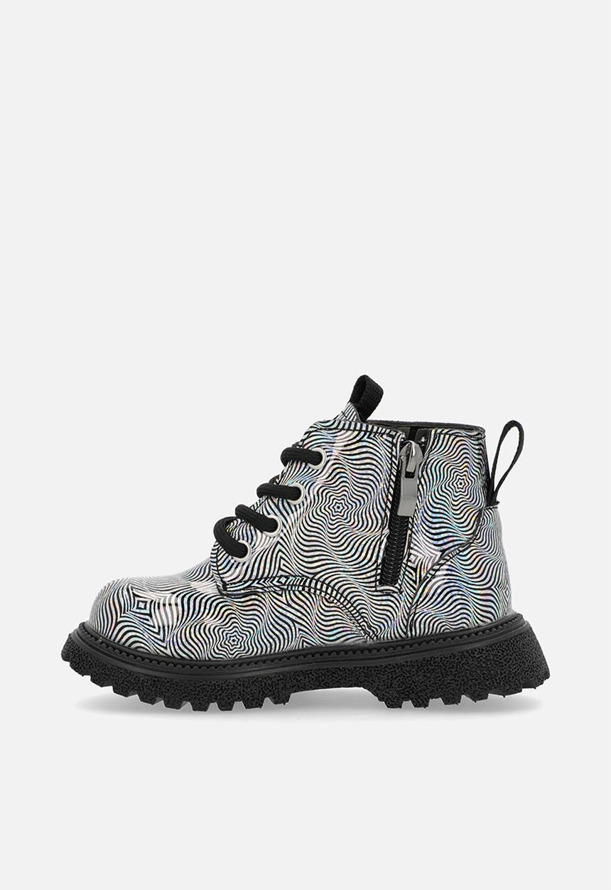 Pop Candy - Mettalic boots - silver & black 