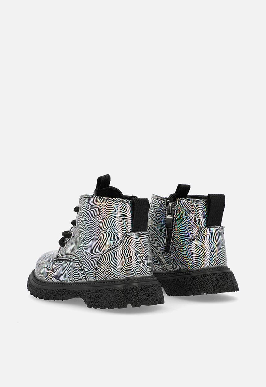 Pop Candy - Mettalic boots - silver & black 
