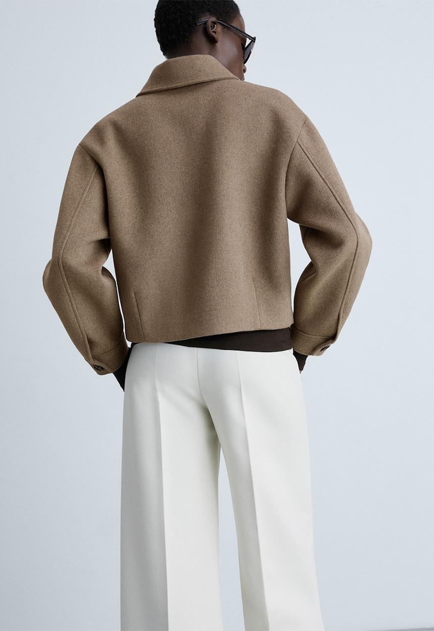 MANGO - Jacket button - light brown