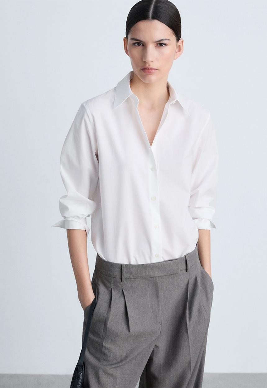 MANGO - Shirt regu - natural
