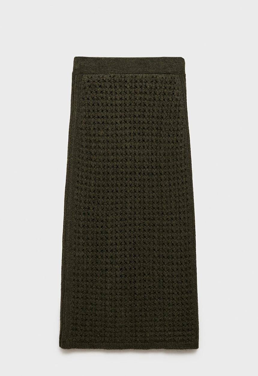 MANGO - Skirt pesca - beige/ khaki