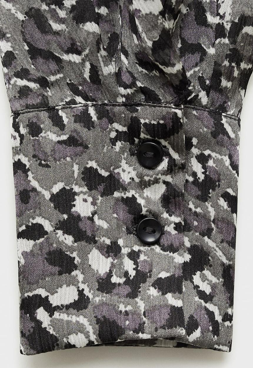 MANGO - Blouse leopard - black