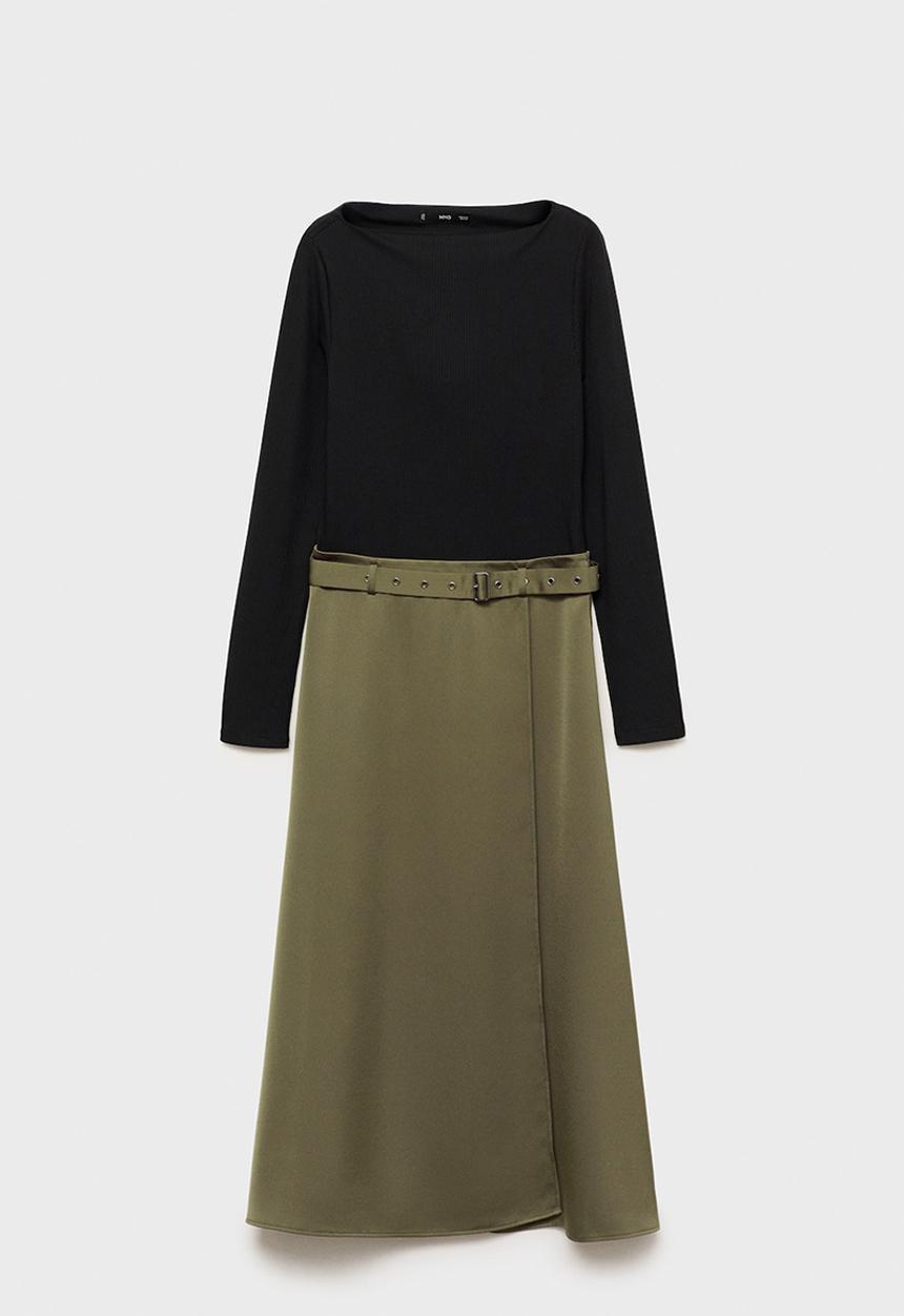 MANGO - Dress grace - beige/ khaki