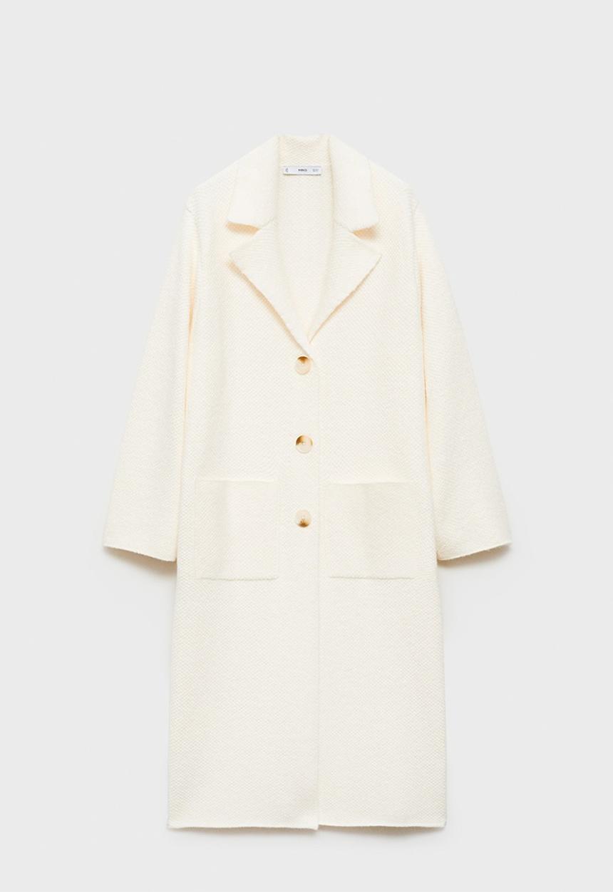 MANGO - Coat ganso - light beige