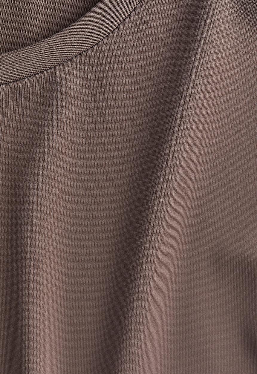 H&M - Fitted microfibre t-shirt - dark mole
