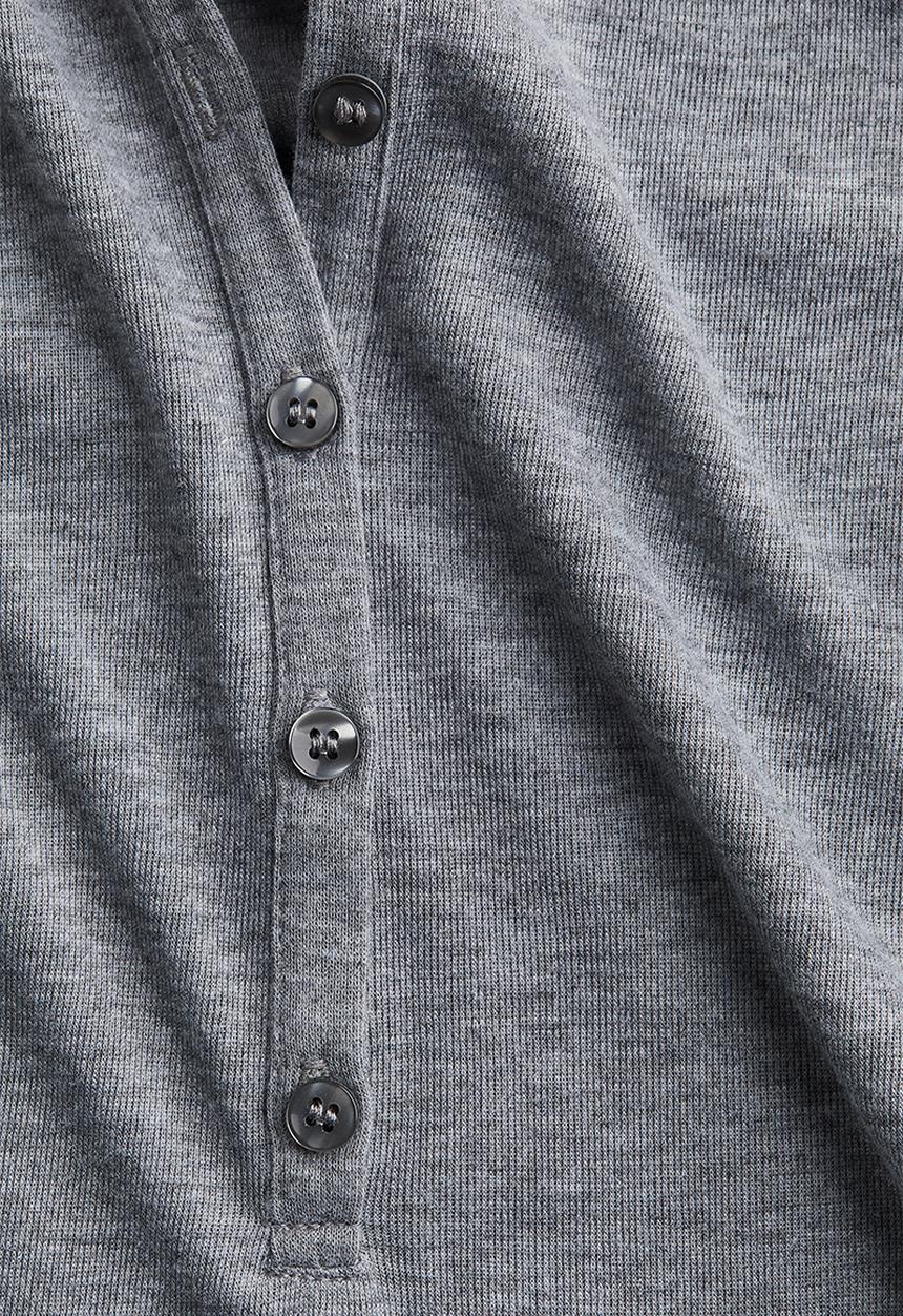 H&M - Fitted polo shirt - grey marl 