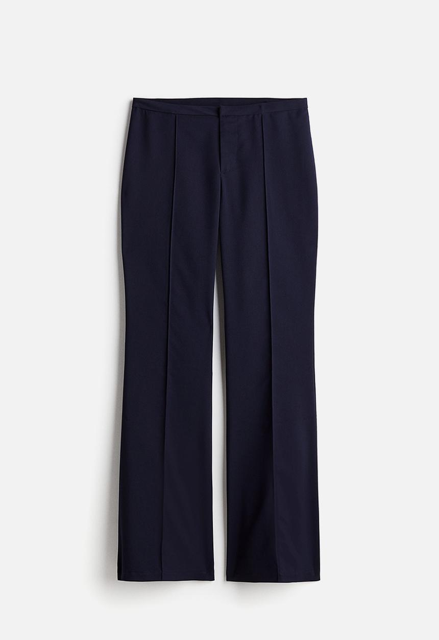 H&M - Flared tailored trousers - navy blue