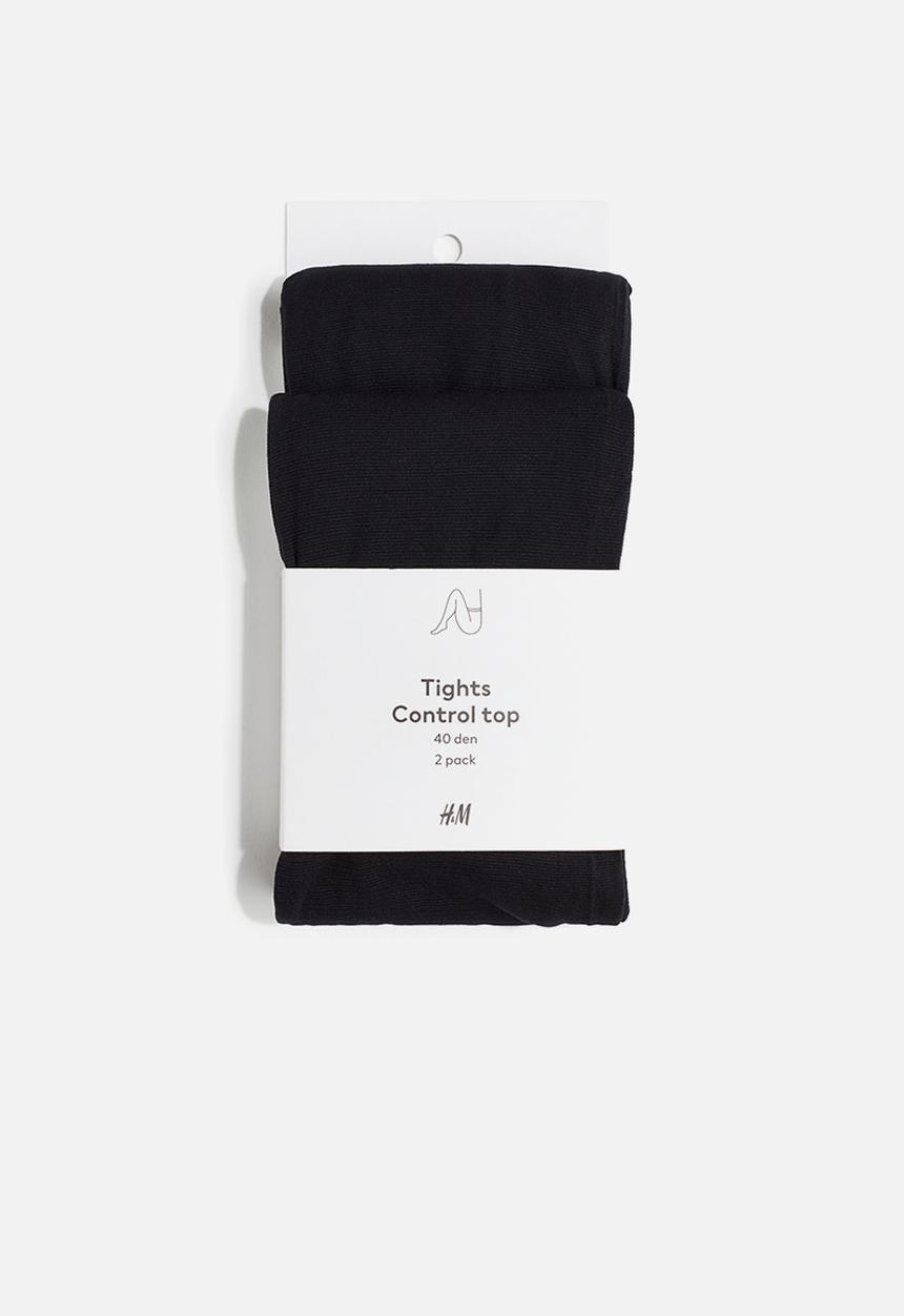 H&M - 2-Pack control-top tights 40 denier - black