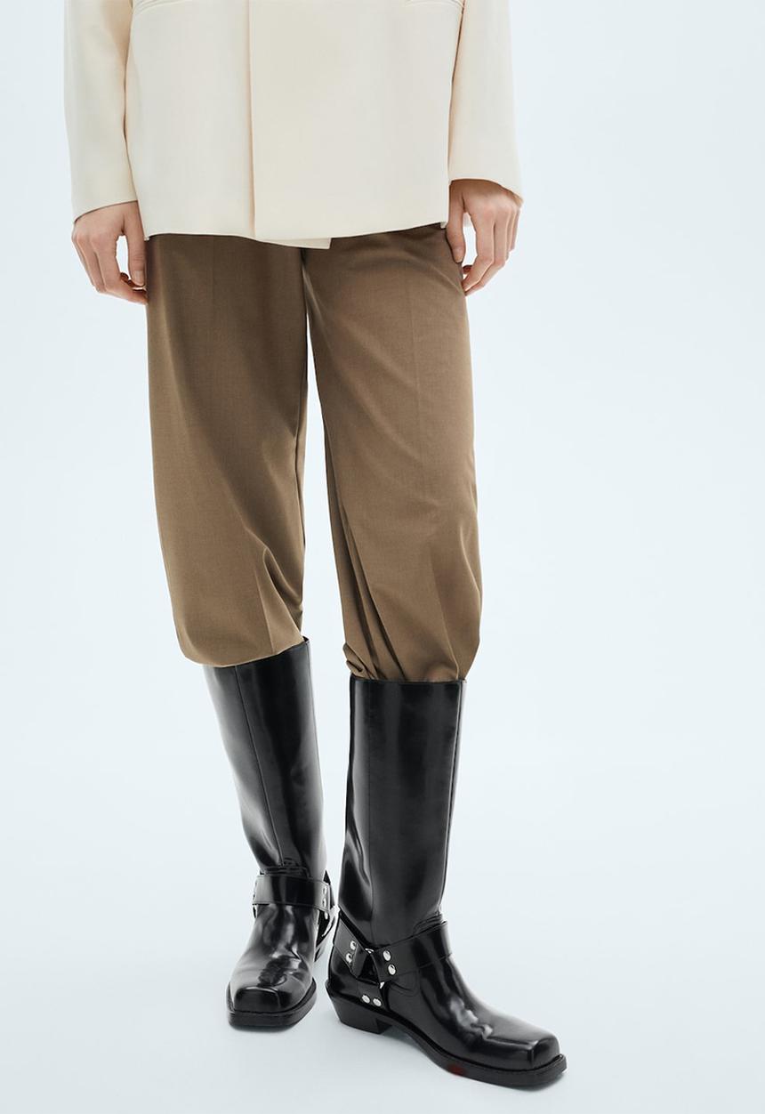 MANGO - Square toe boot - black