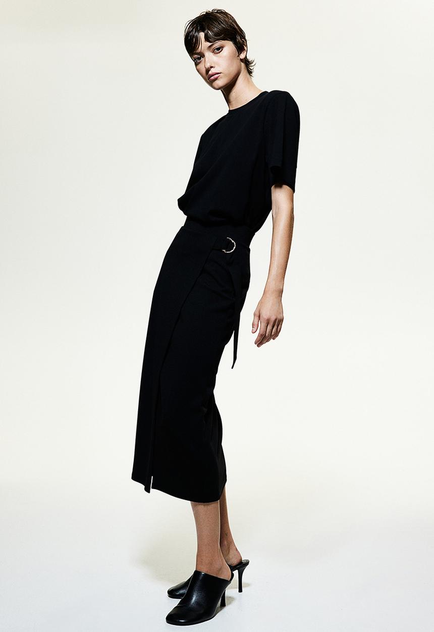H&M - Jersey wrap skirt - black