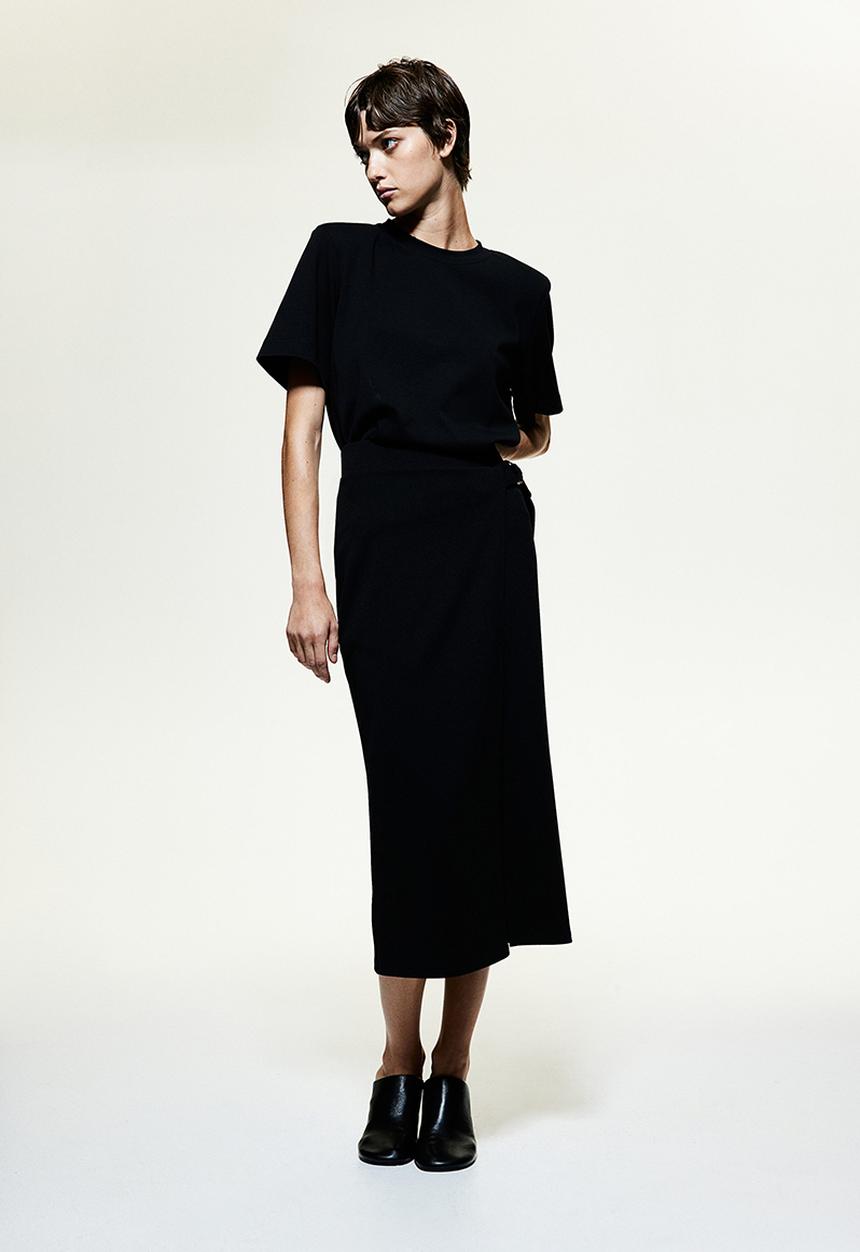 H&M - Jersey wrap skirt - black