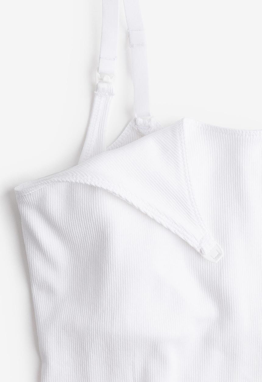 H&M - Mama 2-pack nursing strappy tops - white & black