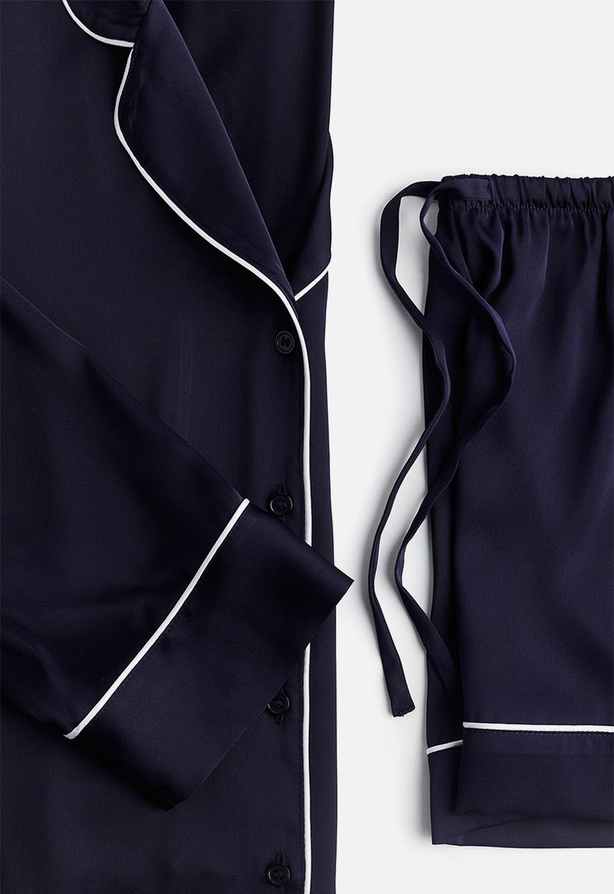 H&M - Satin pyjamas - navy blue