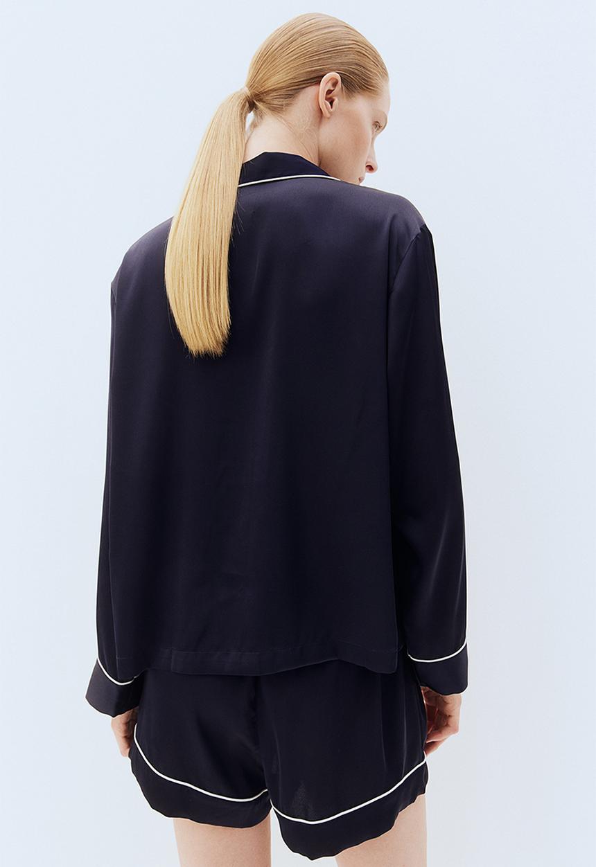 H&M - Satin pyjamas - navy blue