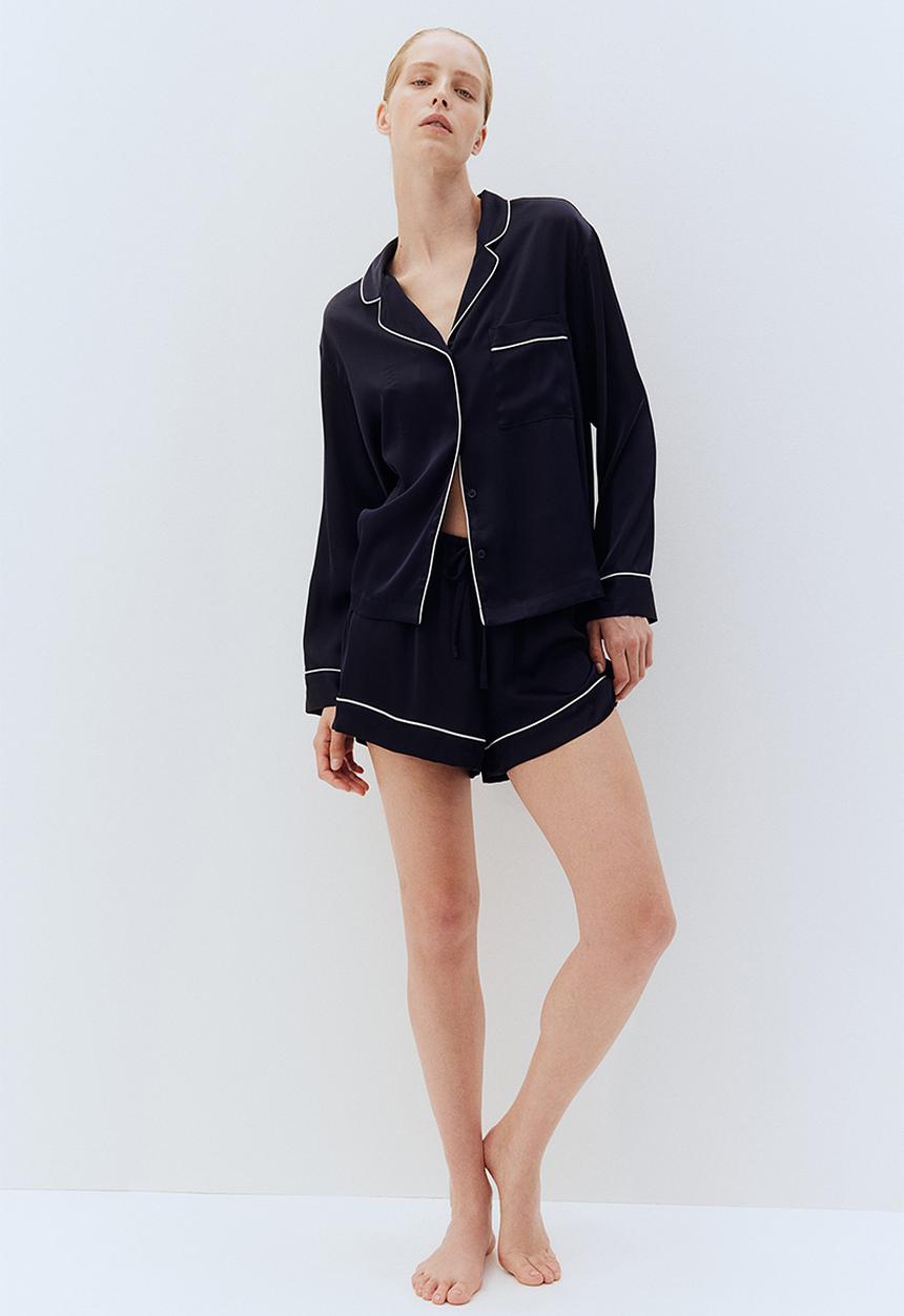 H&M - Satin pyjamas - navy blue