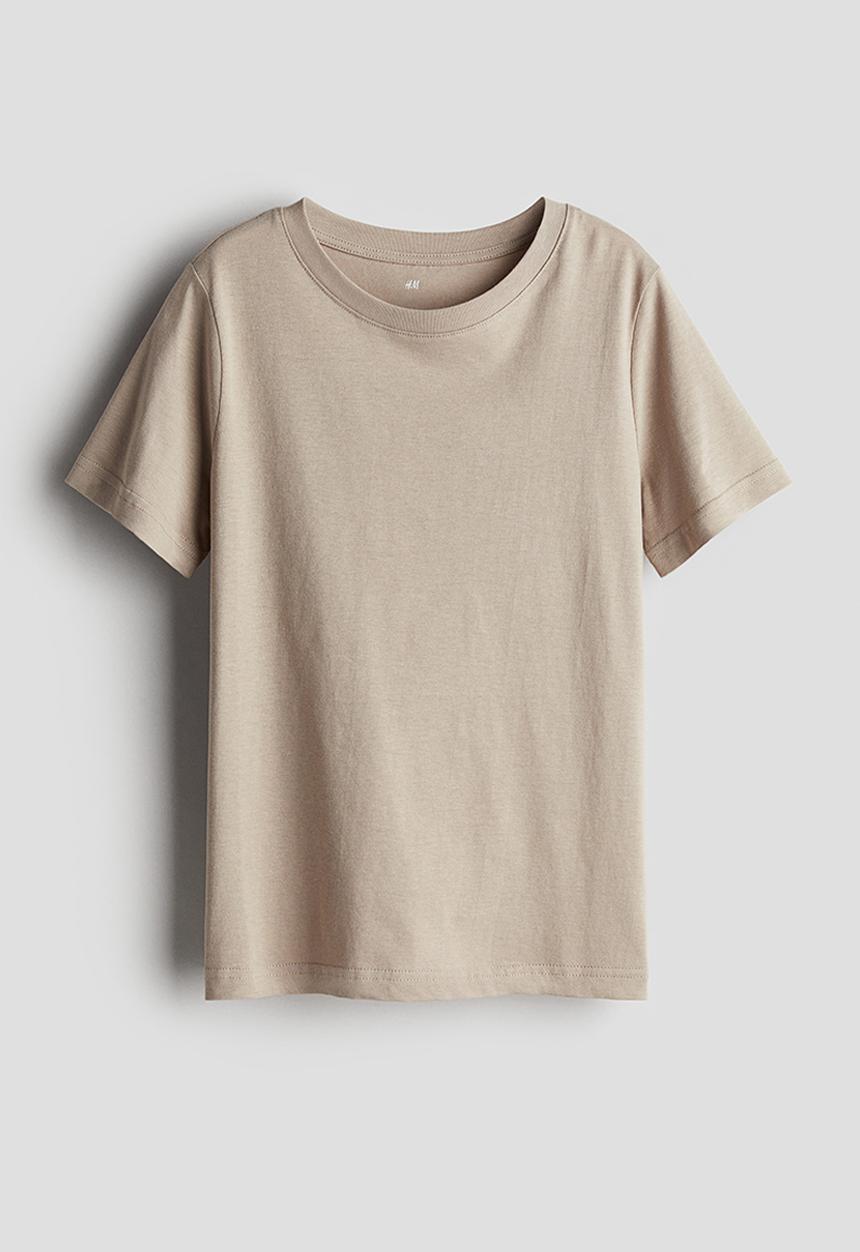 H&M -  Cotton t-shirt - beige & grey