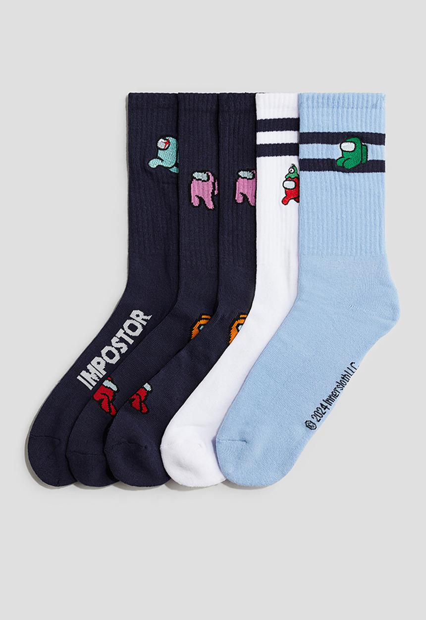 H&M - 5-Pack intarsia motif socks - Blue