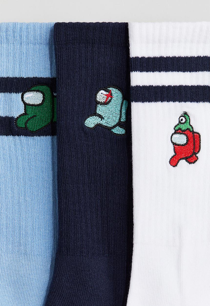 H&M - 5-Pack intarsia motif socks - Blue