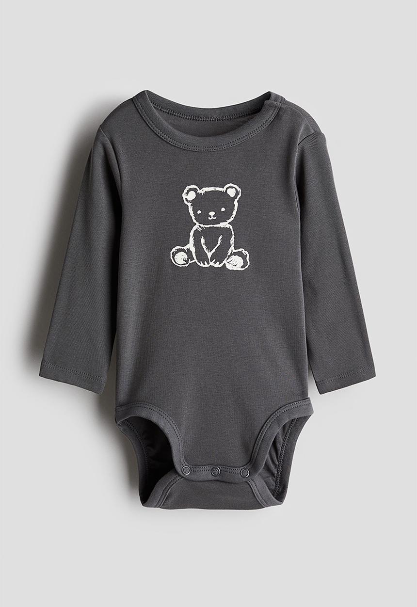 H&M - Long-sleeved bodysuit - Grey