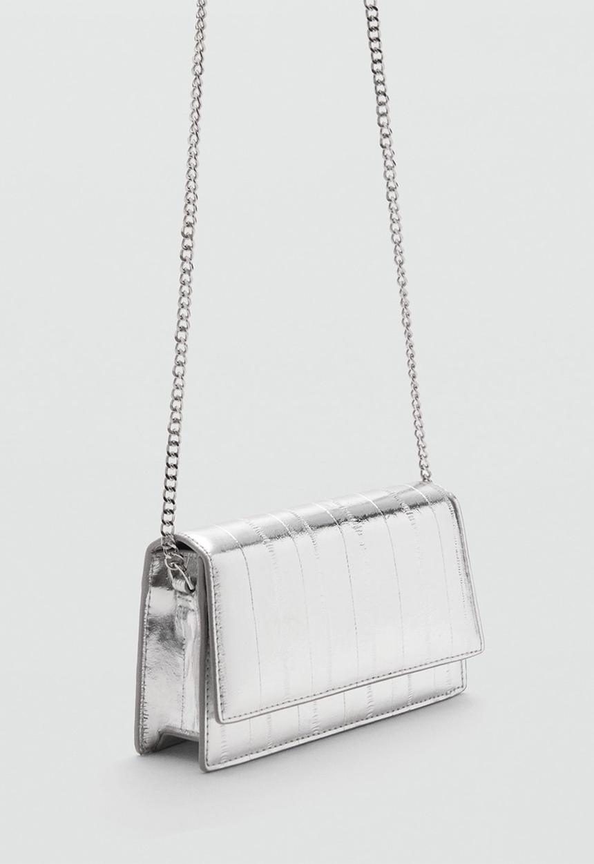 MANGO - Rain crossbody bag - silver