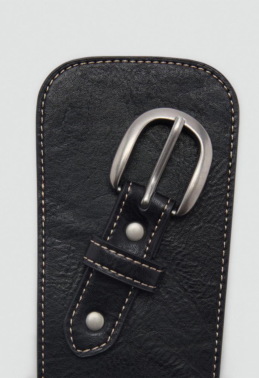 MANGO - Flor belt - black