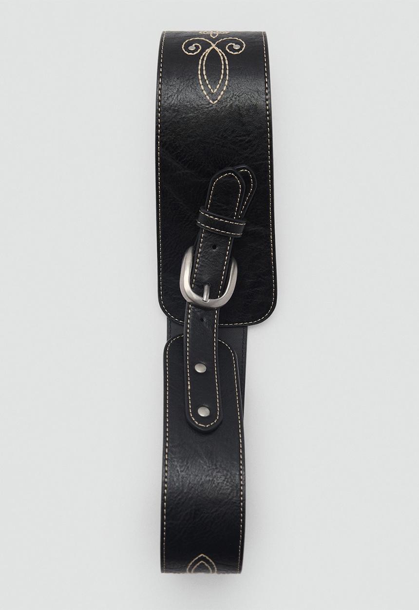 MANGO - Flor belt - black