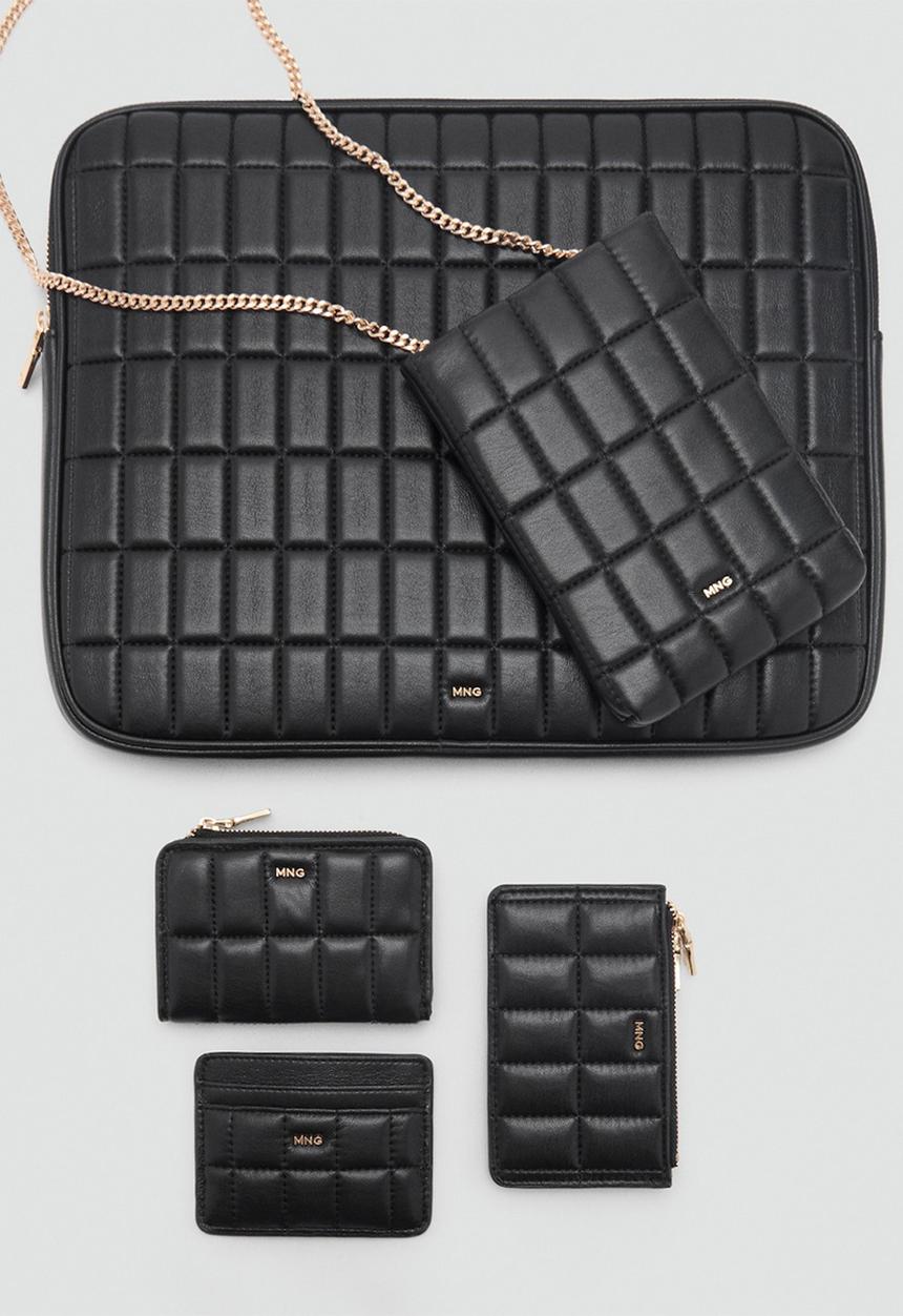 MANGO - Purse praline - black