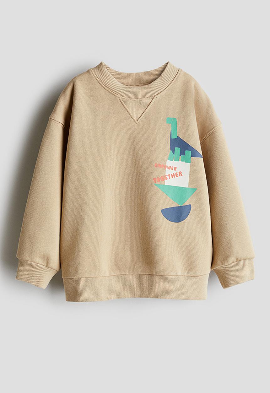 H&M - Printed crew-neck sweatshirt - Beige
