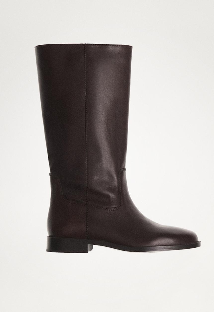 MANGO - Amor leather boot - dark brown