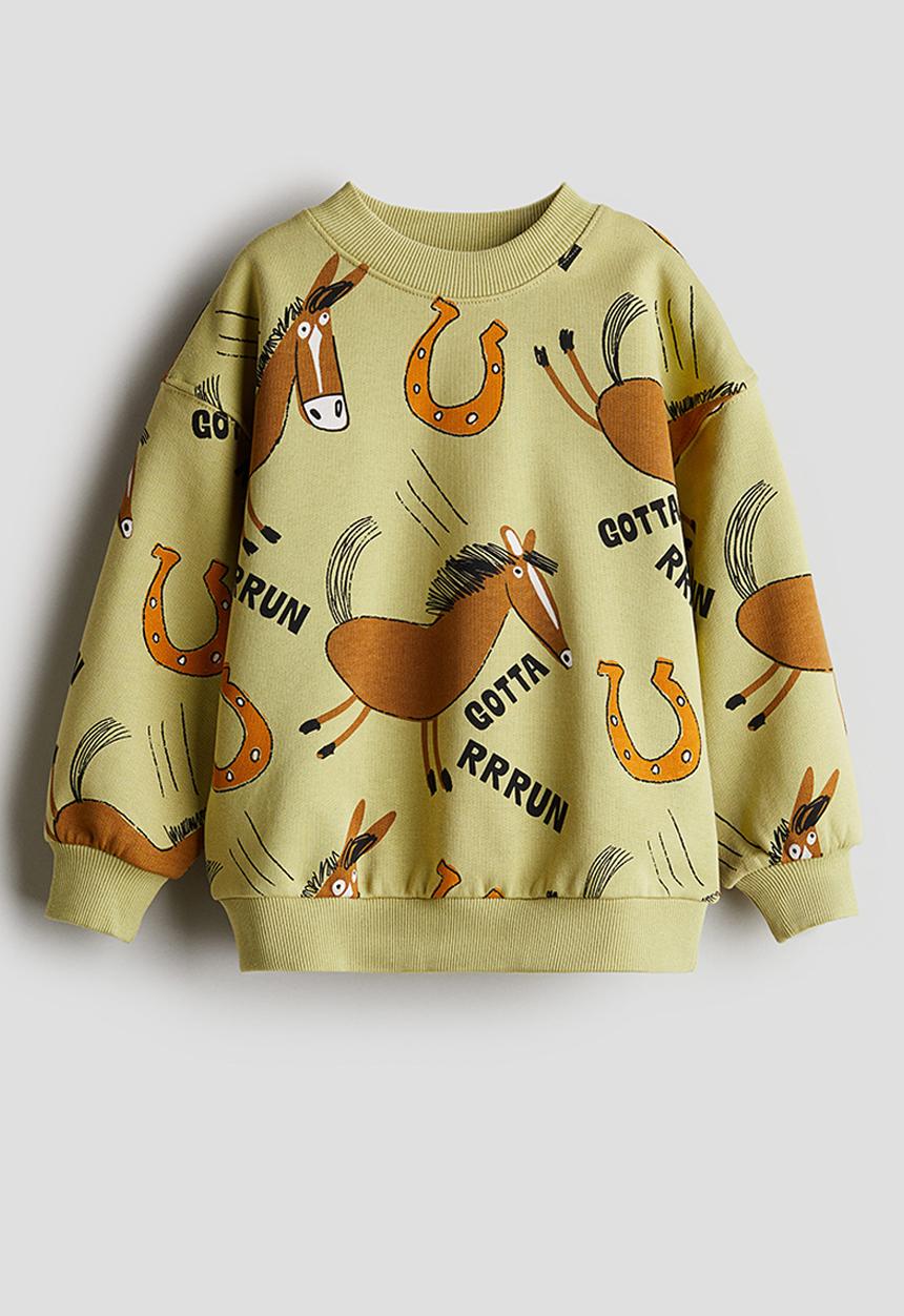 H&M - Printed crew-neck sweatshirt - green