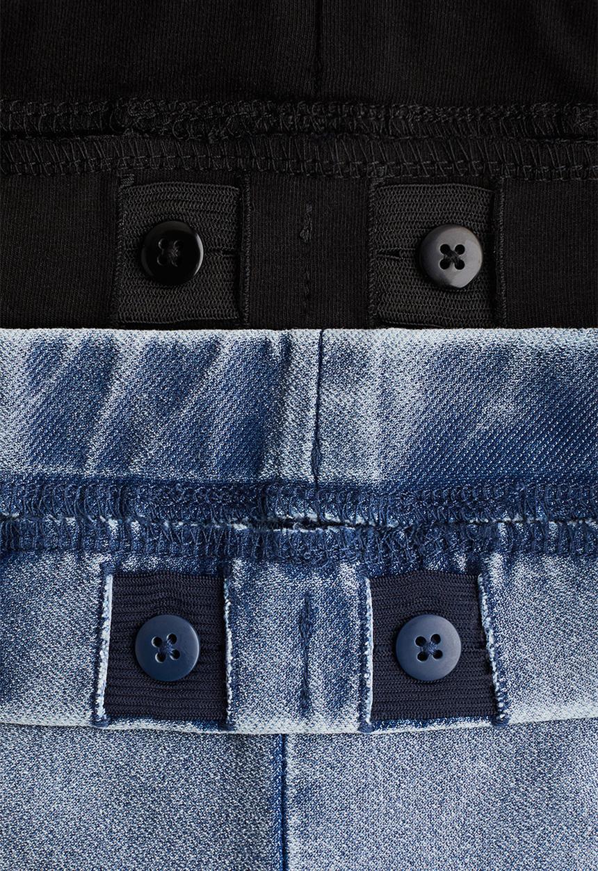 H&M - 2-Pack flared jeggings - denim blue/black 