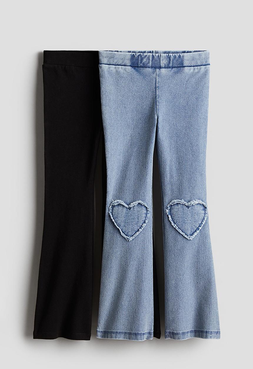 H&M - 2-Pack flared jeggings - denim blue/black 