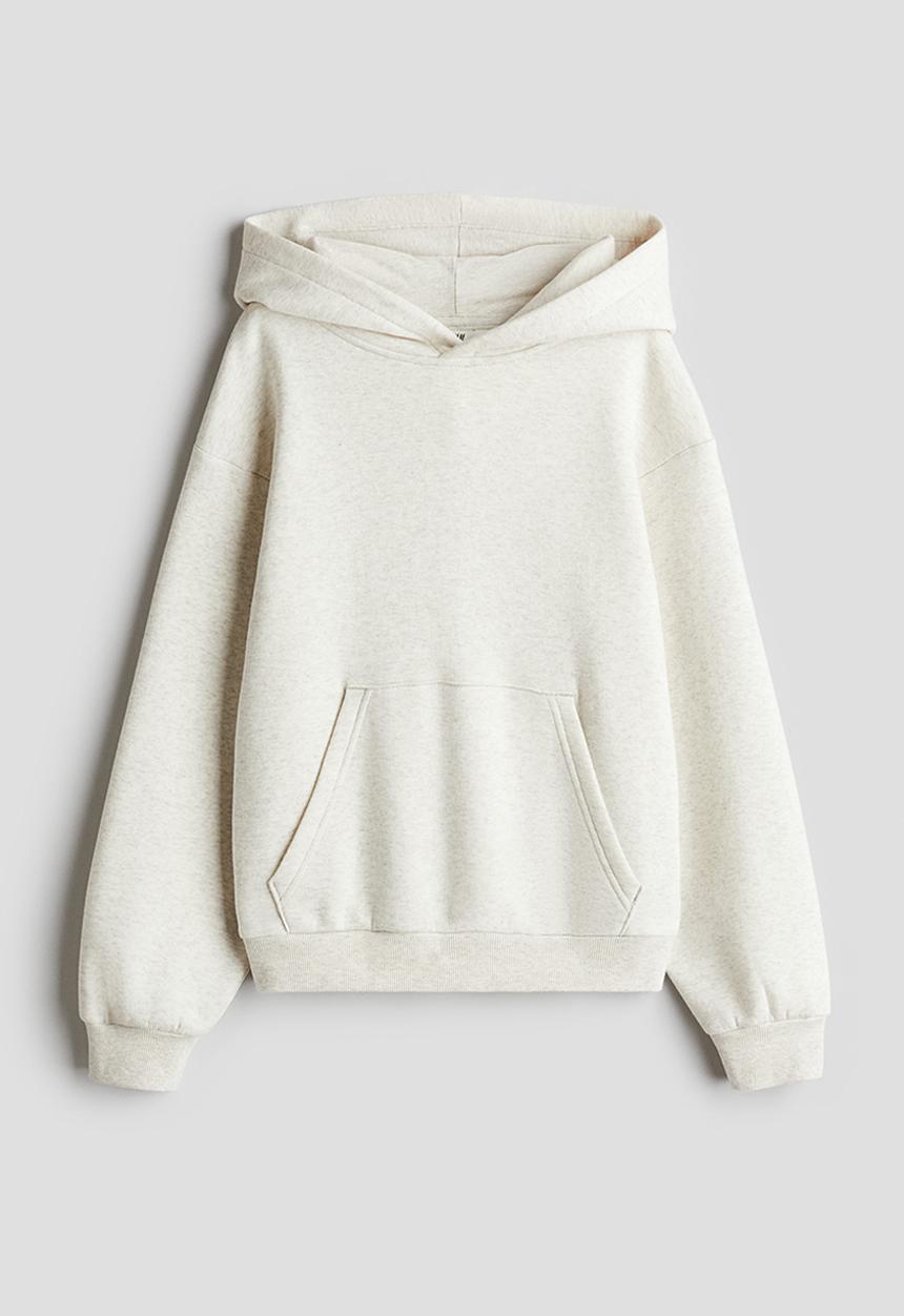 H&M - Oversized hoodie - White marl