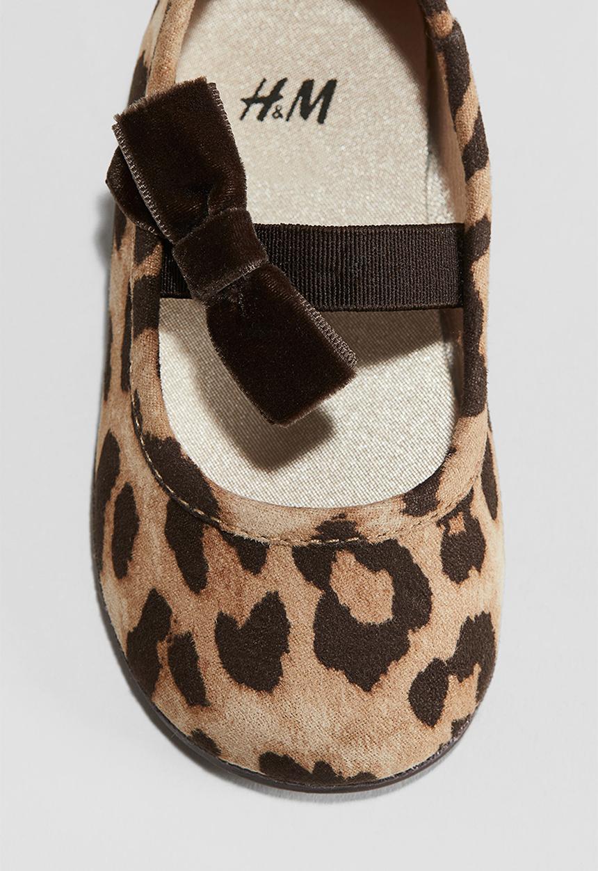 H&M - Bow-detail ballet pumps - Brown/Leopard print