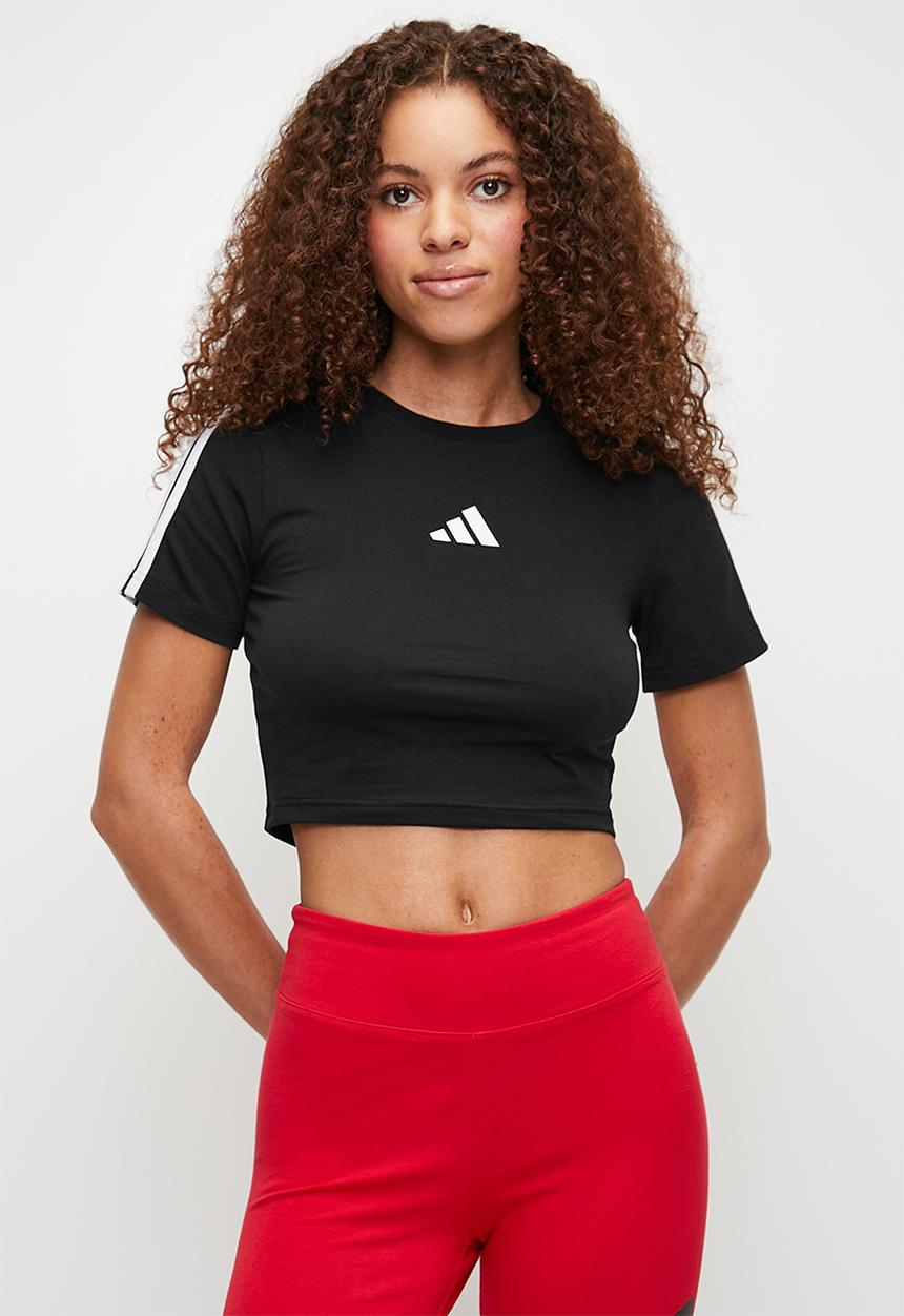 adidas Performance - 3 Stripe Baby Tee - Black/White
