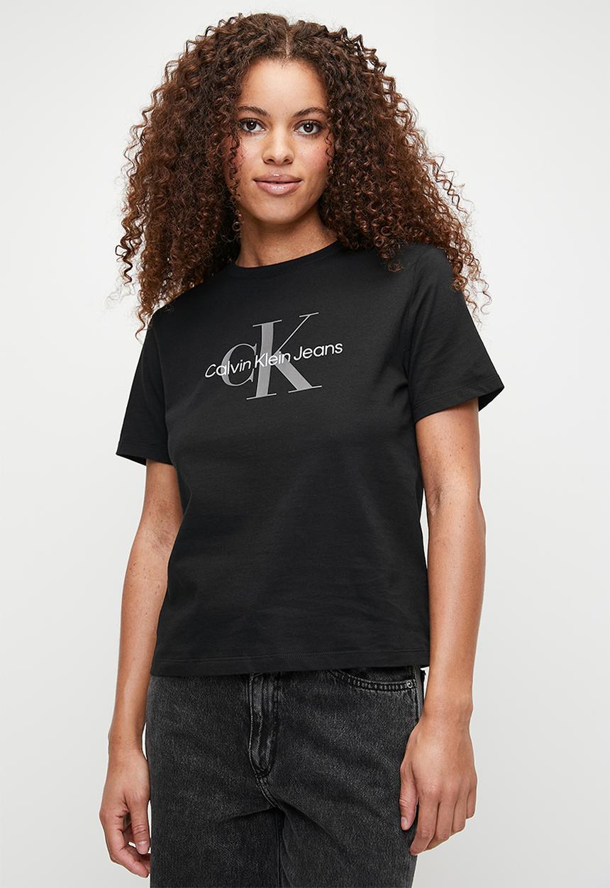 Calvin Klein - Ss Monologo Crewneck Tee - Black Beauty
