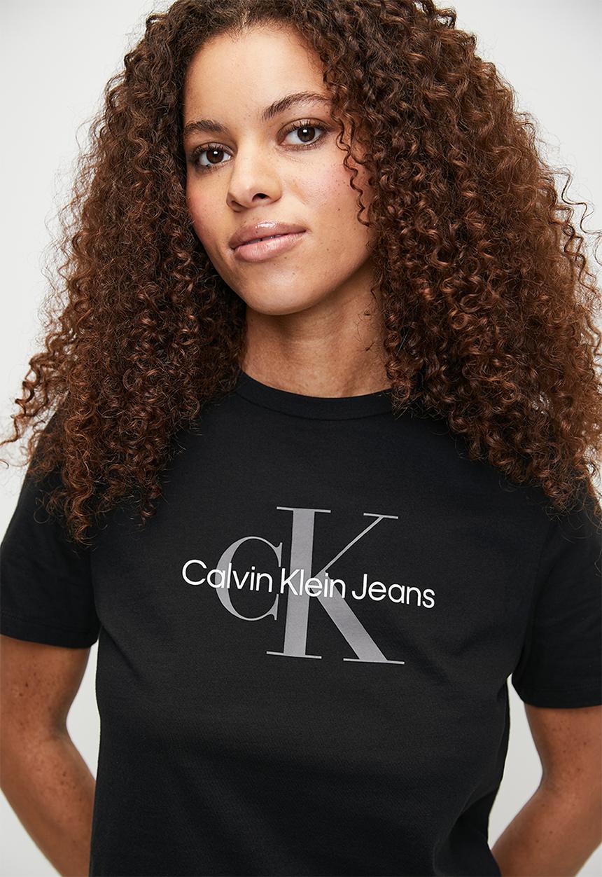 Calvin Klein - Ss Monologo Crewneck Tee - Black Beauty