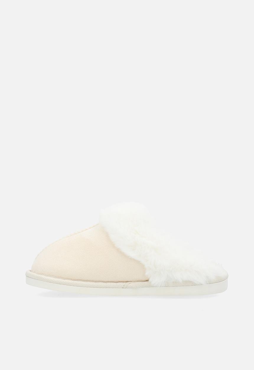 Pop Candy - Shearling lined slippers-beige