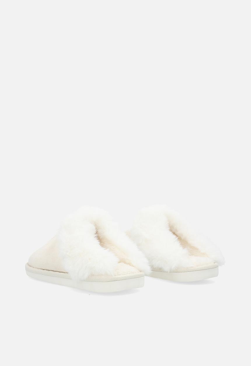 Pop Candy - Shearling lined slippers-beige
