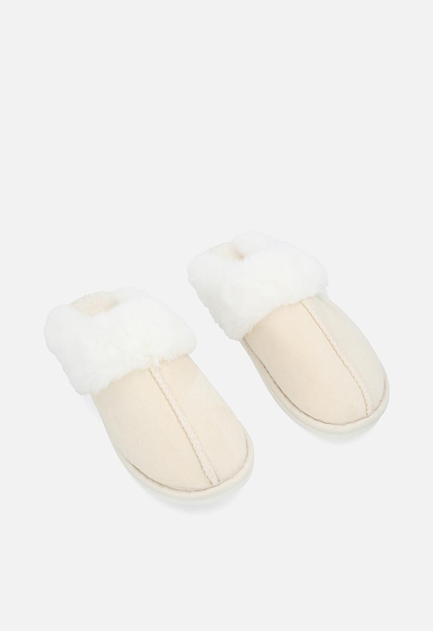Pop Candy - Shearling lined slippers-beige